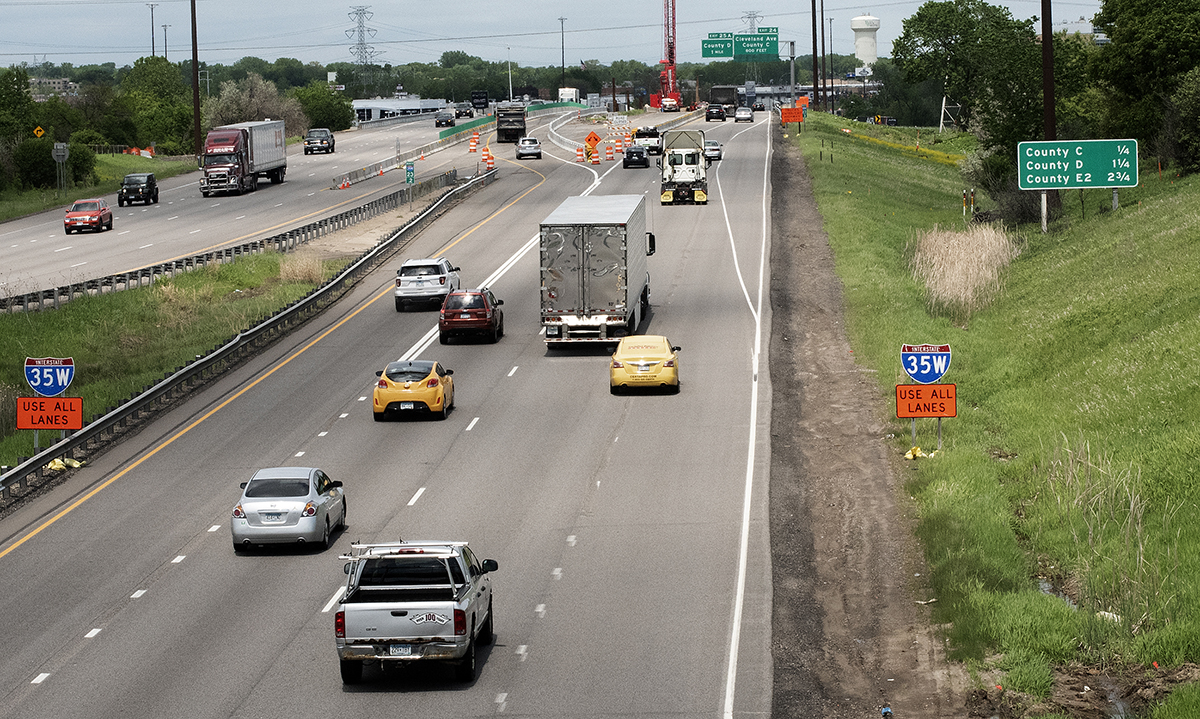 Photo: vehicles driving on County Road B-2